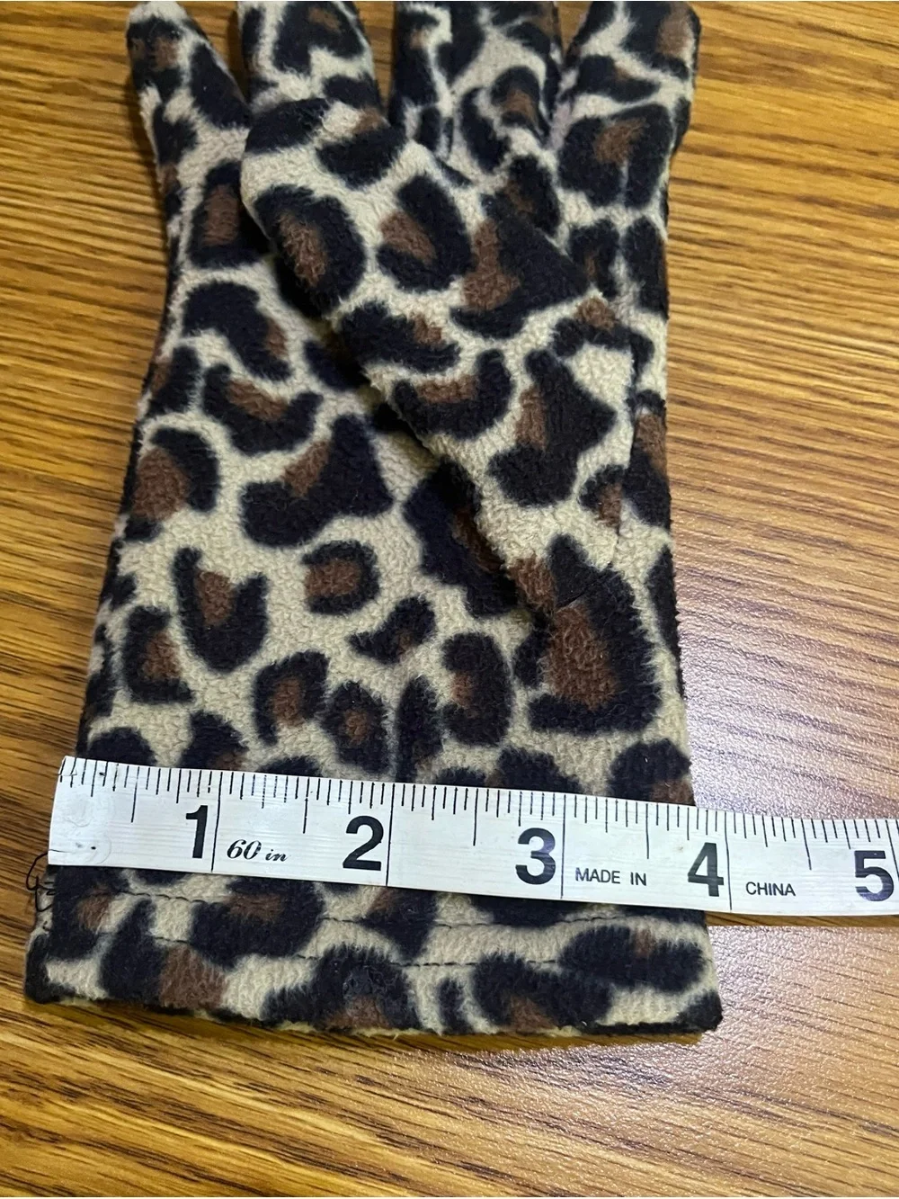 Merona Leopard Print Fleece Gloves in Brown Black and Tan
